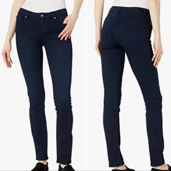 Paige Skyline Skinny Dark Denim Mid Waisted Jean size 27 - Picture 2 of 8